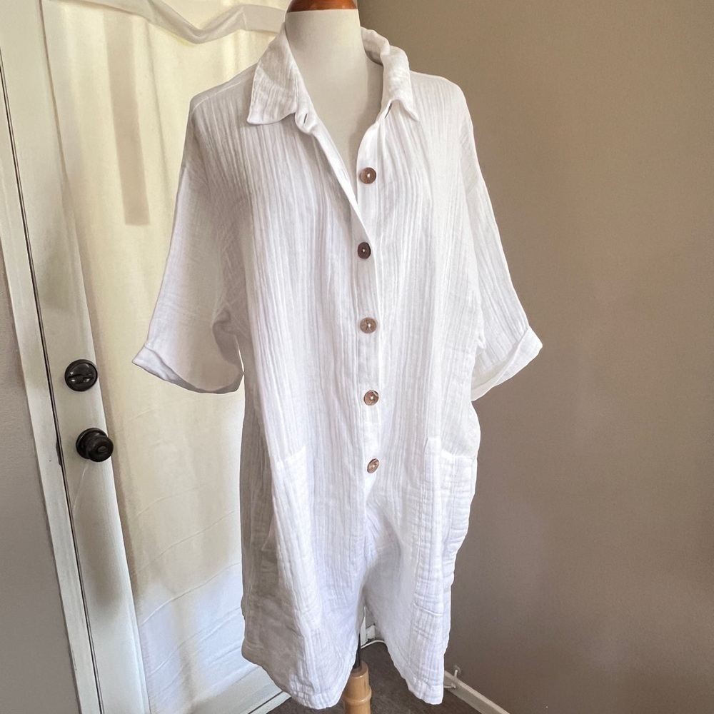 NWT Ripcurl Gauzy 100% Cotton Surf Cover Up/Romper/Jumpsuit - Picture 2 of 5
